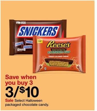 Target Halloween packaged chocolate candy offer