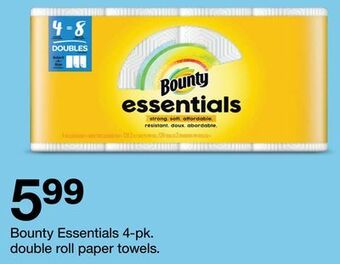 Target Bounty essentials 4-pk. double roll paper towels offer