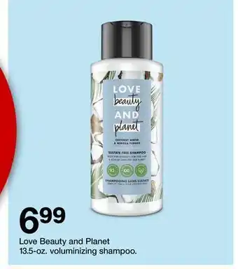 Target Love beauty and planet 13.5-oz. voluminizing shampoo offer
