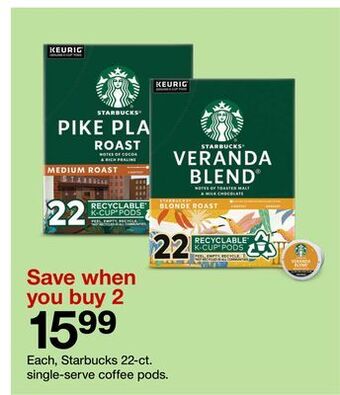 Target Starbucks 22-ct. single-serve coffee pods offer
