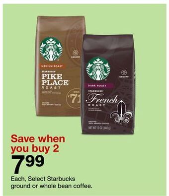 Target Select starbucks ground or whole bean coffee offer