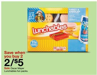 Target Oscar mayer lunchables fun packs offer