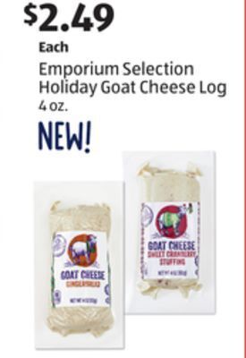 Aldi Emporium selection holiday goat cheese log offer