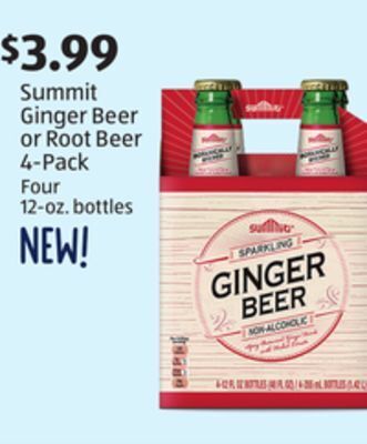 Aldi Summit ginger beer or root beer 4-pack offer