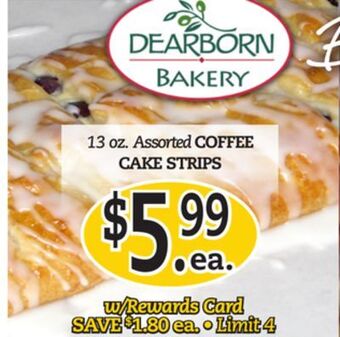 Dearborn Market Coffee cake strips offer