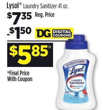 Dollar General Lysol® laundry sanitizer offer