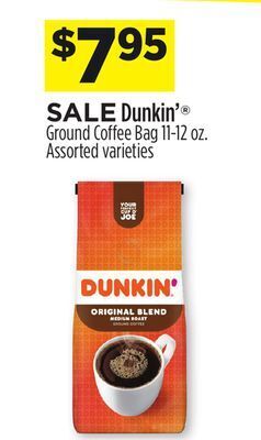 Dollar General Dunkin'® ground coffee bag offer