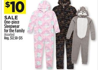 Dollar General One-piece sleepwear for the family offer