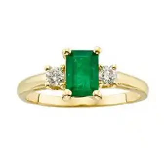 Kohl's The regal collection 14k gold genuine emerald & 1/5-ct. t.w. igl certified diamond 3-stone ring offer