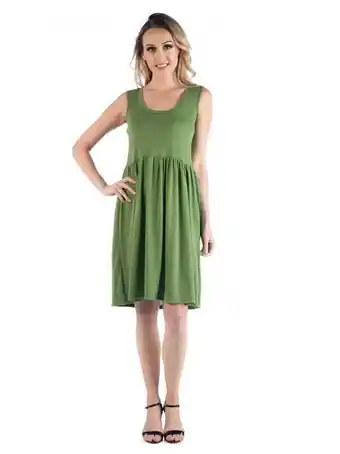 Stein Mart 24seven comfort apparel slim fit sleeveless a line flare dress offer
