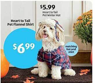 Aldi Heart to tail pet winter hat offer