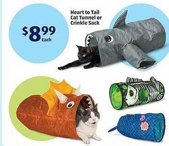 Aldi Heart to tail cat tunnel or crinkle sack offer