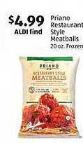 Aldi Priano restaurant style meatballs offer
