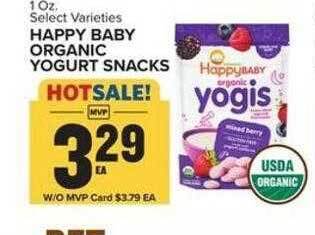Food Lion Happy baby organic yogurt snacks offer