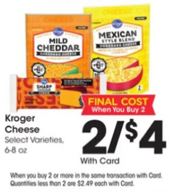Kroger Kroger Cheese offer