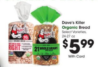Kroger Dave's Killer Organic Bread offer
