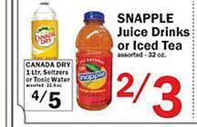 Snapple juice drinks or iced tea