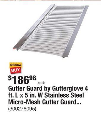 The Home Depot Gutter guard by gutterglove 4 ft. l x 5 in. w stainless steel micro-mesh gutter guard (20-pack) offer