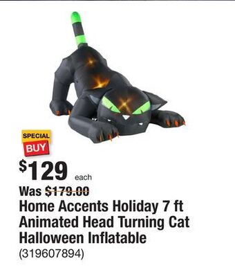 The Home Depot Home accents holiday 7 ft animated head turning cat halloween inflatable offer