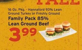 Hannaford Family pack 85% lean ground beef offer