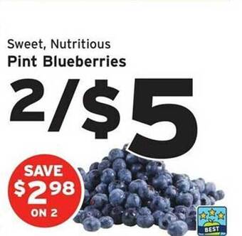 Hannaford Sweet, nutritious pint blueberries offer