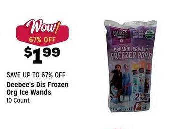 Grocery Outlet Deebee's dis frozen org ice wands offer
