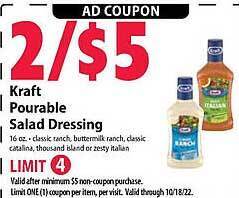 Festival Foods Kraft pourable salad dressing offer