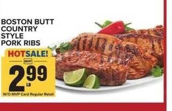 Food Lion Boston butt country style pork ribs offer