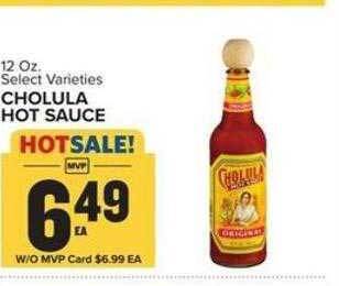 Food Lion Cholula hot sauce offer