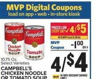 Food Lion Campbell's chicken noodle or tomato soup offer