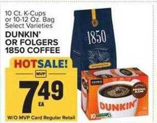 Food Lion Dunkin' or folgers 1850 coffee offer