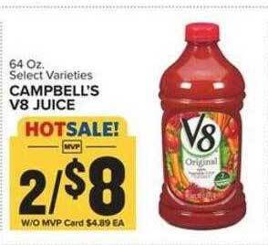 Food Lion Campbell's v8 juice offer