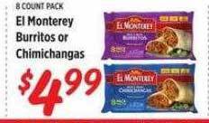 Rouses El monterey burritos or chimichangas offer