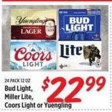 Rouses Bud light, miller lite, coors light or yuengling offer