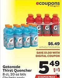 Weis Markets Gatorade thirst quencher offer