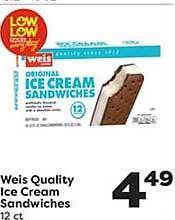 Weis Markets Weis quality ice cream sandwiches offer