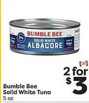 Weis Markets Bumble bee solid white tuna offer