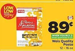Weis Markets Weis quality pasta offer
