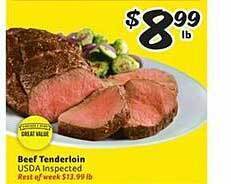 Winn Dixie Beef tenderloin offer
