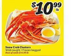 Winn Dixie Snow crab clusters offer
