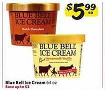 Winn Dixie Blue bell ice cream offer
