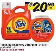 Winn Dixie Tide liquid laundry detergent offer
