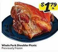 Winn Dixie Whole pork shoulder picnic offer