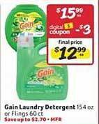 Winn Dixie Gain laundry detergent offer