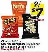 Winn Dixie Cheetos, smartfood popcorn or kettle brand chips offer