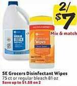 Winn Dixie Se grocers disinfectant wipes offer