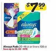 Winn Dixie Always pads offer