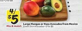 Winn Dixie Large mangos or hass avocados from mexico offer