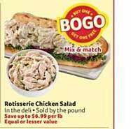 Winn Dixie Rotisserie chicken salad offer
