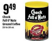 Big Y Chock full o' nuts ground coffee offer
